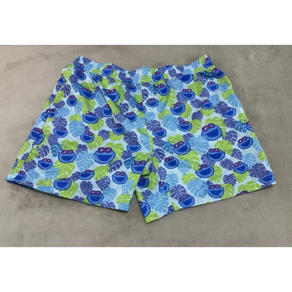 Tropical Cookie Monster Swim Trunks Men's XL Sesame Place Sea World Pool Beach‎